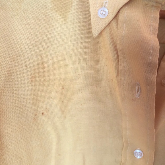 Vintage Yellow Button Down Shirt Dress w/ Pockets! - Picture 4 of 4